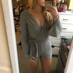 Grey Waffle romper